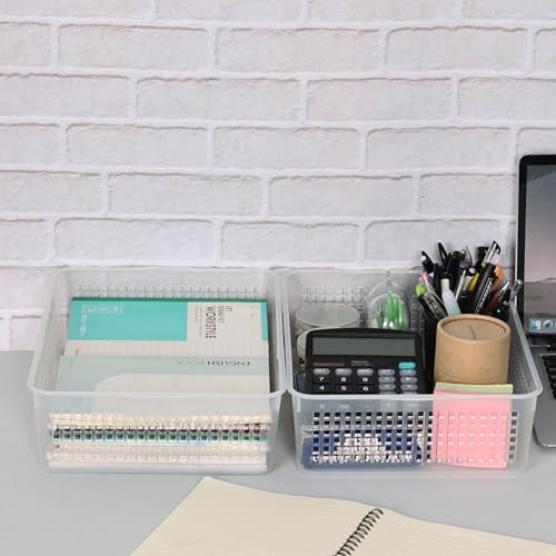 6-Pack Clear Plastic Paper Storage Baskets, File Storage Tray - view 4