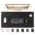 35.4" x 17" Large PU Leather Desk Mat for Keyboard and Mouse - Waterproof Non-Slip Desk Pad Protector for Office, Home, Writing Desk, Black