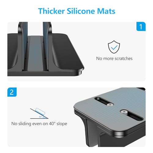 Vertical Laptop Stand Holder, Adjustable Dock for MacBook, Black - view 4