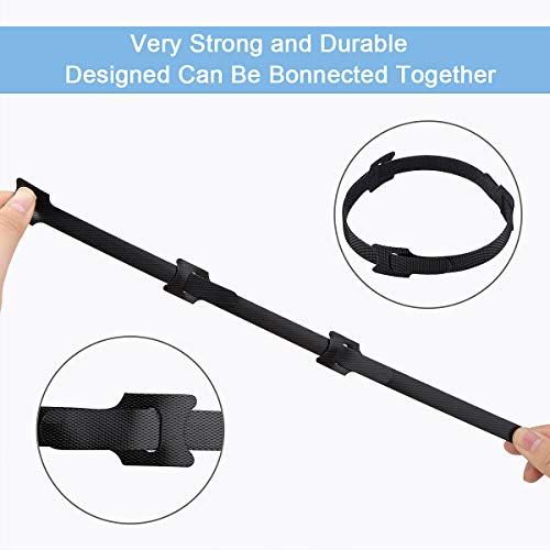 Reusable Cable Ties, 60 PCS 8 Inches Adjustable Cord Straps Wire Organizer Cord Wrap and Hook Loop Cable Management - view 6