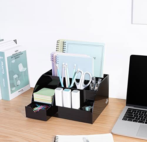 Black Desk Organizer with 9 Compartments - Desktop Office Supplies and Desk Accessories Organizer - view 5