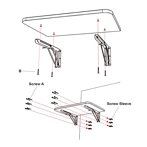 Wall Mounted Folding Desk 72 Inch 3 Pack Floating Drop Leaf Bar - view 7