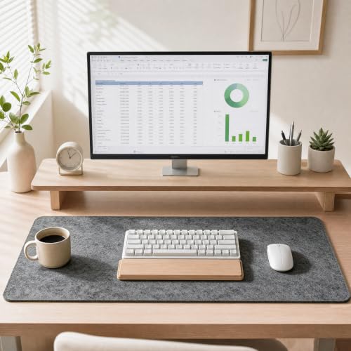 Large Felt Desk Mat for Keyboard and Mouse，Computer Desk Pad Protector - view 3