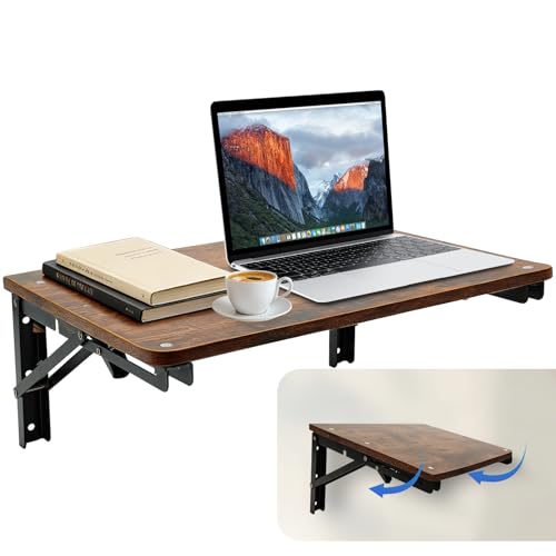 Folding Wall Desk for Small Space, 21.7Inches Wooden Floating Table