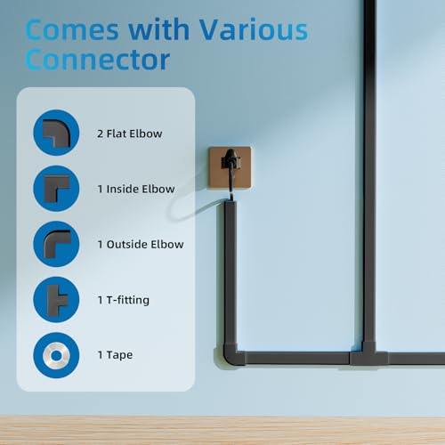 142in Wall Cord Hider for 2-3 Cords, W0.94in H0.47in, Black - view 3