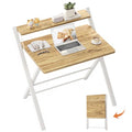 Folding Desk No Assembly, Sturdy Computer Desk for Small Spaces