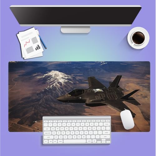 F-35 Fighter Jet Military Aircraft Large Mouse Pad, US Air Force Desk Mat - view 6