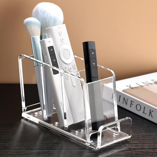 Acrylic Remote Control Holder, 4 Compartments TV Remote Caddy - view 6