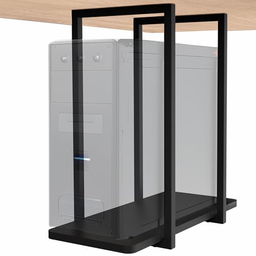 Black Under Desk PC Mount Shelf, Mount-PCSF1