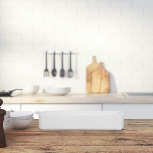 2pcs White PP Drawer Organizer Divided Cutlery Container - view 5