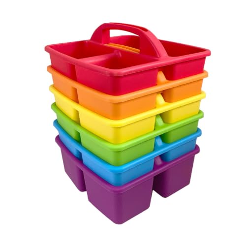 Classroom Supply Caddies: Assorted Colors - Set of 6