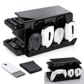 Keyboard Stand & Organizer, 3-Tier Black Acrylic Holds 4 Keyboards & 3 Mice, Includes Anti-Slip Pads, Brush & Dust Cloth for Gaming Setup & Home Office, Mechanical Keyboard Display Storage Rack