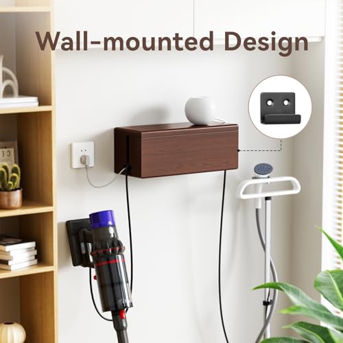 Large Cable Management Box-Stylish Wire Organizer, Wire Concealer and Wire Management Box-Wire Management Box with Protective Sleeve (Black) - view 5