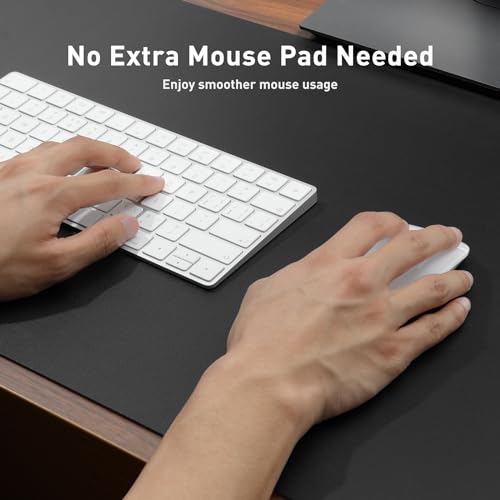 Non-Slip Waterproof PU Leather Desk Pad Protector for Mouse, Writing Desk, Office, Home, Laptop Blotter, 23.6" x 13.7", Black - view 4