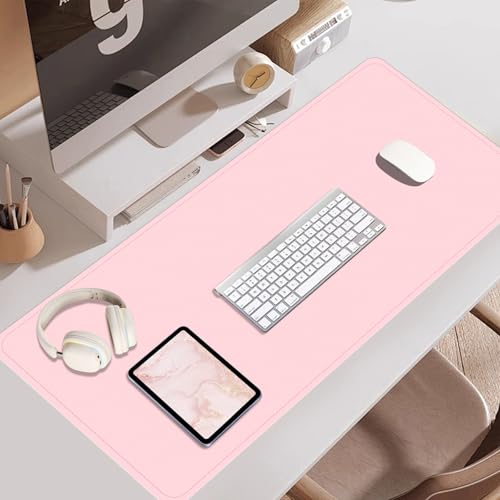 Dual-Sided Desk Pad, Natural Cork & PU Leather Mouse Pad for Desk, Desk Pad Protector, Non-Slip Desk Mat for Office and Home Work, (Pink, 23.6" x 13.7") - view 6