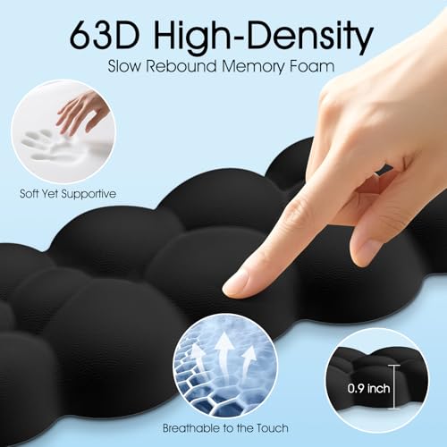 Cloud Wrist Rest Keyboard Cushion and Cloud Mouse Pad, Black - view 4