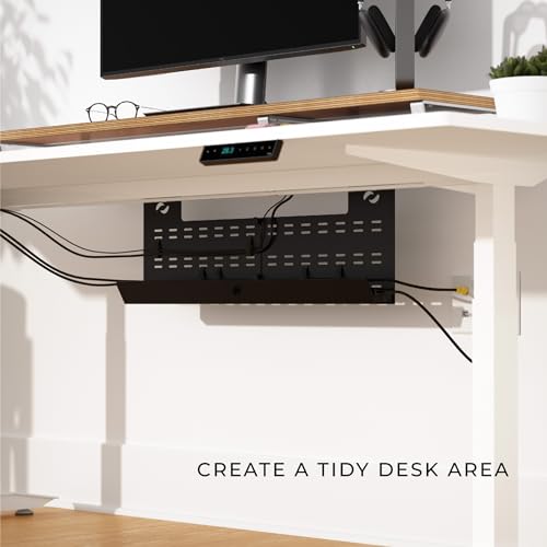 Under Desk Cable Management Tray & Cord Raceway, Black - view 6