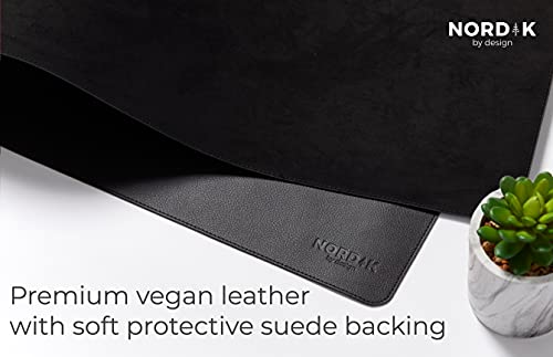 Nordik Leather Desk Mat - Pebble Black - Large Leather Desk Pad 35x17 in - view 4