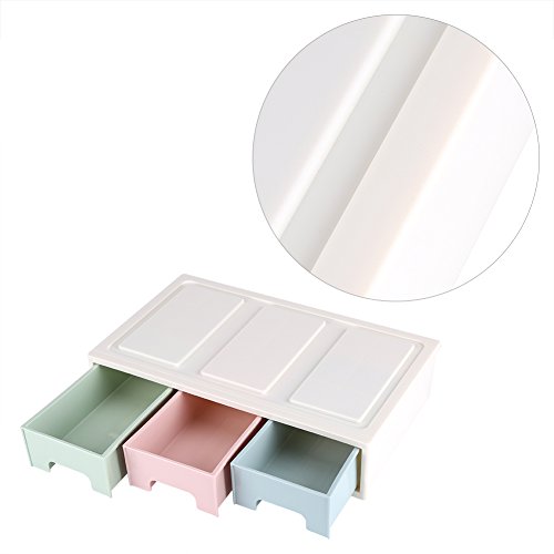 Desktop Drawer Organizer Desktop Office Storage Box Container with Craft Office Items Cosmetic(Single Layer Three Drawers) - view 5