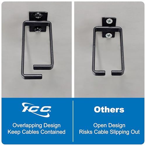 1.70-Inch Metal Cable Management Ring, Vertical Rack/Wall, 10-Pack - view 4