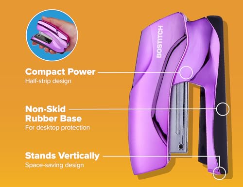 Heavy Duty Stapler Value Pack, 40 Sheet Capacity, Metallic Purple - view 4