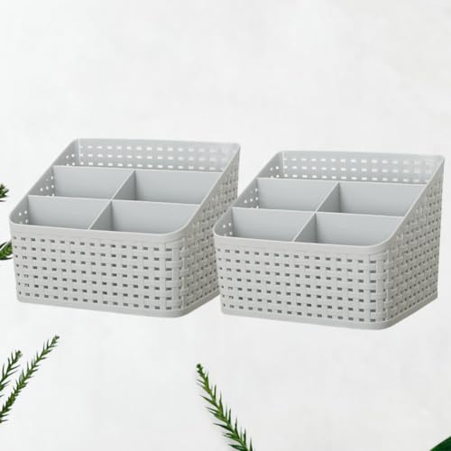 Storage Container 2pcs with Five Compartments Desktop Organizer - view 4