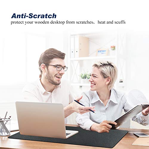 Desk Pad for Office Home 31" x 13",PU Leather Waterproof Large Desk Writing Mat Organizer,Multifunctional Ultra Thin Dual Use Desk Blotters Mouse Pad Protector … (Black) - view 2