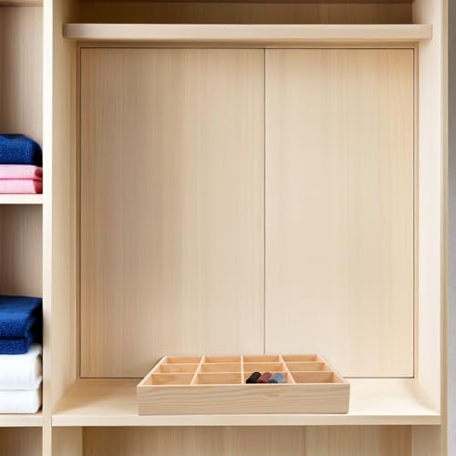Beige Wood 12-compartment Drawer Organizer for Clothes Storage - view 6