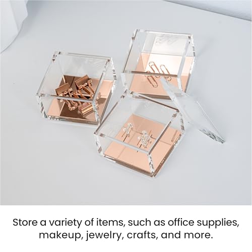 3-Tier Stackable Acrylic Holder, Clear with Rose Gold Base - view 3