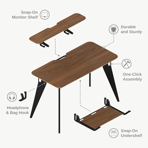Desk Bundle - Walnut with Black Legs - view 5