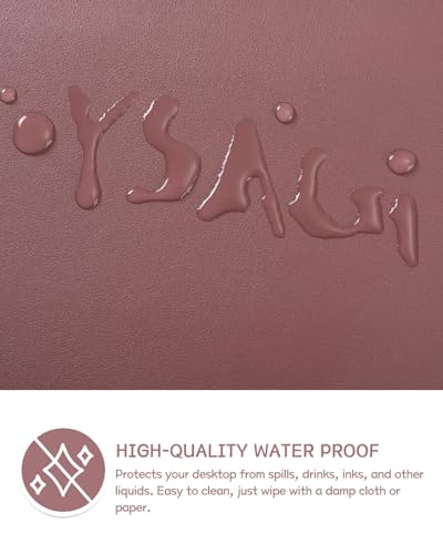 Non-Slip Leather Desk Pad, Waterproof Laptop Computer Desk Keyboard Mat, Table Protector Blotter Mat, Large Mouse Pad for Office/Work/Home/Decor(Dark Pink, 23.6" x 13.7") - view 4