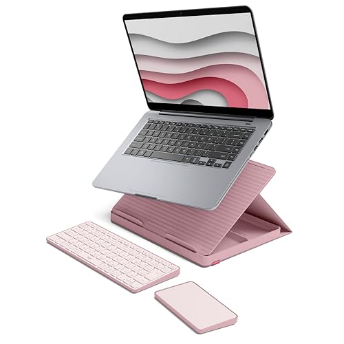 Casa Pop Up Desk Laptop Stand, Keyboard & Touchpad - Pink