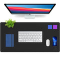 Large Sewing Leather Desk Mat, Desk Pad (Black, 31.5" x 15.7")