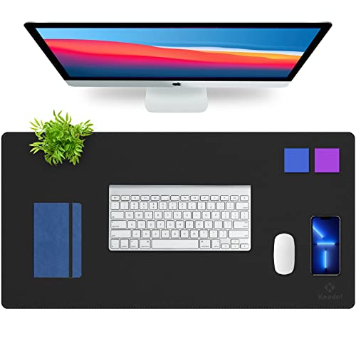 Large Sewing Leather Desk Mat, Desk Pad (Black, 31.5" x 15.7")