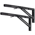 18 Inch Folding Shelf Bracket, Heavy Duty L Bracket, Black, 2 Pack