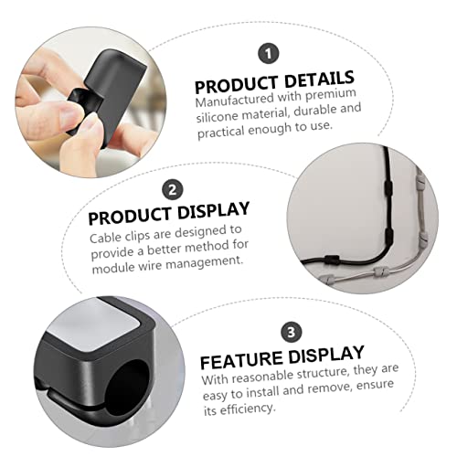 20 Pack Silicone Cable Management Clips for 7mm Cords Black - view 7