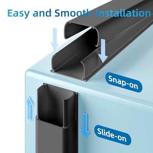 142in Wall Cord Hider for 2-3 Cords, W0.94in H0.47in, Black - view 4