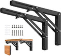 Folding Shelf Brackets 24 inch 2Pcs Heavy Duty Collapsible Shelf Bracket