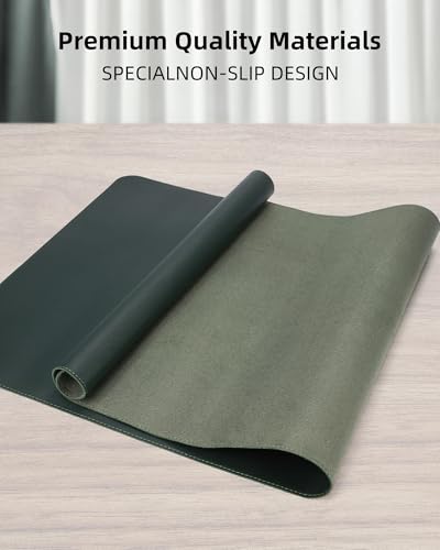 Large Desk Mat 55"x17" - Premium Non-Slip Desk Pad, Waterproof and Scratch-Resistant Office Desk Protector, Large Desk pad Workspace Mat for Home and Office(Dark Green) - view 2
