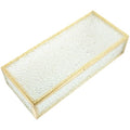 Rectangular Glass Jewelry Storage Box with Diamond Pattern and Lid