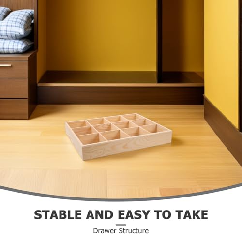 Wood 12 Compartment Drawer Organizer for Socks and Underwear - view 3