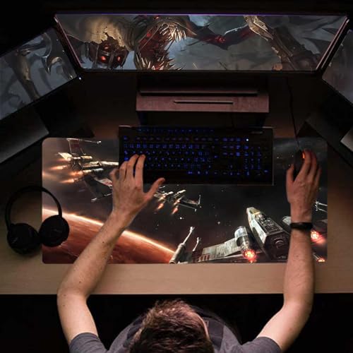 XXL Large Gaming Mouse Pad,Mousepad with Stitched Edge Frame & Non-Skid Rubber Base,Desk Mat for Work,Office Desk Pad for Laptop,Computer Keyboard and Mice Combo Pads Mouse Mat 31.5X15.7 inches - view 3