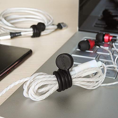 Reusable Silicone Magnetic Cable Ties, Black, 20-Pack - view 5