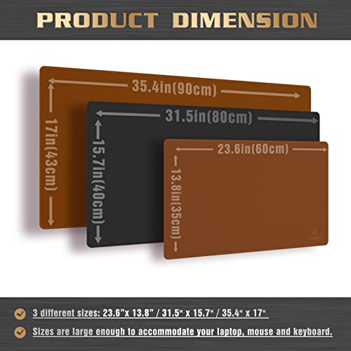 Small Sewing Leather Desk Mat, Desk Pad (Brown, 23.6" x 13.8") - view 2