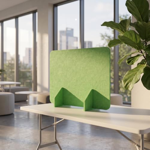 Freestanding Desk Divider Felt Desktop Privacy Panel Light Green - view 6