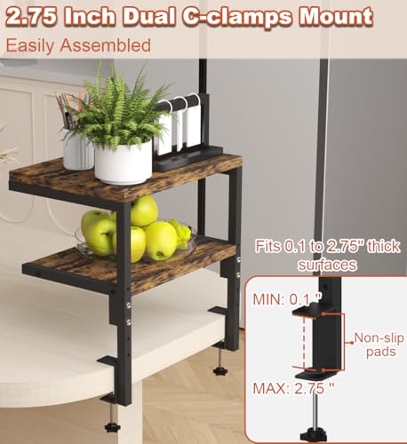 2-Tier Adjustable Desk Shelf Organization, Black - view 4