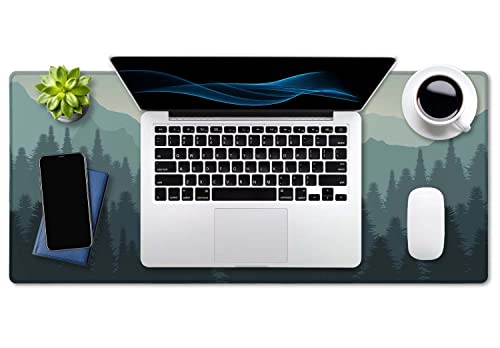 Sunset Mountains Landscape Green Desk Mat, Extra Large Desk Mat, Large Gaming Mouse Pad, Extended Mouse Pad, Gaming Keyboard Mat, Non-Slip Laptop Computer Keyboard Mousepad for Office and Home - view 4