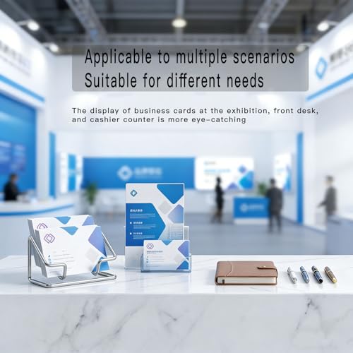 2 Pack Silver Metal Business Card Holder, Desk Card Stand for Office Home - view 7