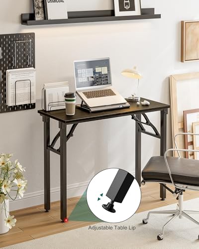 Small Folding Computer Desk – Portable 35.8 Inch Foldable Laptop Table, Collapsible and Compact for Easy Storage and Fast Setup, Lightweight for Small Spaces, Craft and Study Use, Dark Oak - view 7