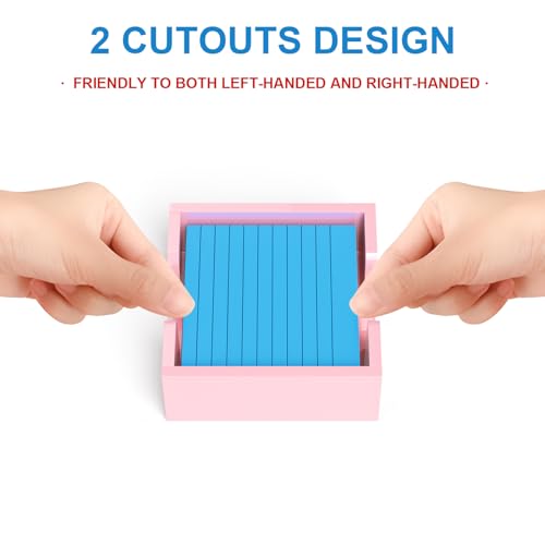Acrylic Notepad Holder Dispenser - 3x3 in Sticky Note Memo Holder for Desk Organizer (W/O Pads) Office Desk Accessories School Supplies, Lightpink - view 6